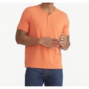 UnTuckit EcoSoft Short-Sleeve Henley In Spice Orange Size XL